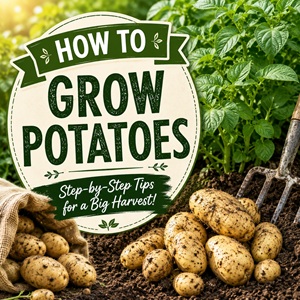 You don't need a huge garden to grow your own potatoes! Learn how to grow potatoes in the ground or in a grow bag, with tips for choosing seed potatoes, preparing soil, watering, adding soil as plants grow, and harvesting your homegrown potatoes.