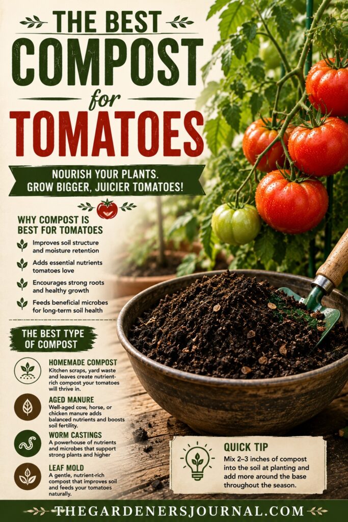 Not all compost is the same. Learn which compost works best for tomatoes, when to add it to your garden, and how nutrient-rich organic matter helps produce healthier plants, stronger roots, and larger, more flavorful tomatoes. Perfect for beginner and experienced gardeners alike!