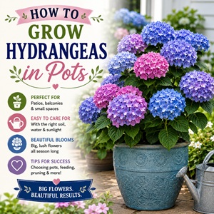Discover how to grow hydrangeas in containers with simple tips for choosing pots, watering correctly, and keeping plants healthy all season long. A great gardening project for small spaces, patios, balconies, and anyone who loves colorful cottage garden flowers.