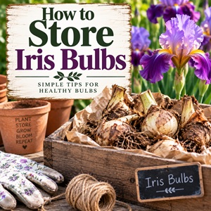 Learn how to properly dig, clean, dry, and store iris bulbs so they stay healthy until planting time. These simple gardening tips are perfect for anyone growing cottage garden flowers and planning ahead for next season.