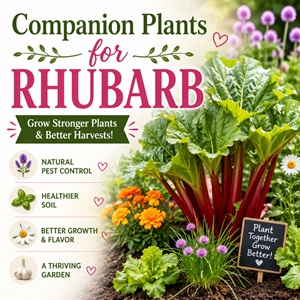 Learn which companion plants grow best with rhubarb and which ones help improve soil, reduce pests, and support stronger growth. A helpful gardening guide for companion planting, backyard gardens, edible landscapes, and cottage garden-inspired growing.