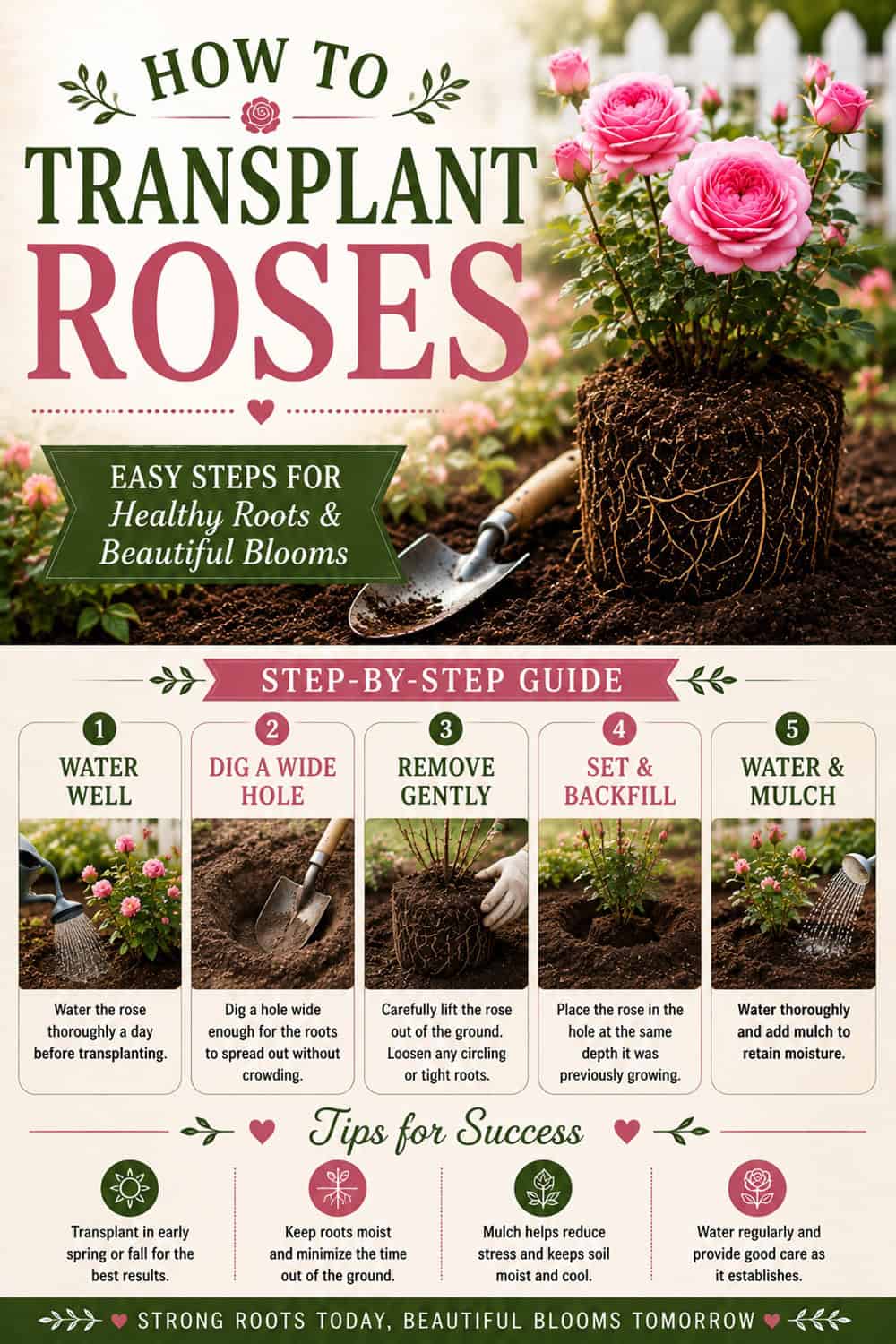 Transplanted Roses How to Transplant Roses Without Killing Them (Easy Step-by-Step Guide ...