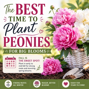 Wondering when to plant peonies for the biggest, healthiest blooms? Learn the best time to plant peonies, plus simple tips for strong roots and beautiful flowers year after year. Perfect for cottage garden flowers, flower gardening inspiration, and creating a timeless garden full of color and charm.