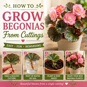 Learn how to propagate begonias from cuttings with this easy step-by-step guide! Discover how to root begonias in water or soil and grow beautiful cottage garden flowers for containers, flower beds, patios, and cozy garden spaces all season long.
