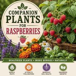 Looking for the best raspberry companion plants? This companion planting guide shares flowers and herbs that can attract pollinators, improve garden health, and help protect your raspberry patch naturally. Perfect for cottage gardens, kitchen gardens, and backyard berry growers.