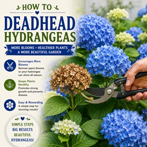Learn how to deadhead hydrangeas the right way to encourage healthier plants and keep your garden looking beautiful all season long. This simple pruning task can help improve your hydrangea's appearance and promote stronger growth. Perfect for cottage garden flowers, flower beds, and beginner gardeners.