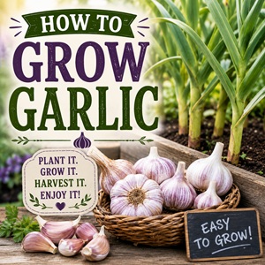 Garlic is one of the easiest crops to grow in a home vegetable garden. Learn how to prepare the soil, plant individual cloves, protect your crop through winter, and harvest and cure garlic for months of storage.
