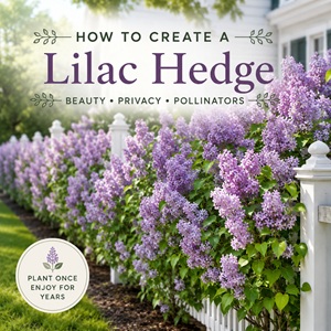 Learn how to create a beautiful lilac hedge that adds fragrance, privacy, and seasonal color to your landscape. Lilacs pair perfectly with other cottage garden flowers and create a stunning backdrop for peonies, roses, hollyhocks, and other old-fashioned blooms.