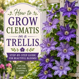 Learn how to grow clematis on a trellis for gorgeous vertical blooms and cottage garden charm. This easy guide covers planting, training, watering, and care tips for healthy vines and beautiful flowers all season long. Perfect for cottage garden flowers, clematis care, vertical gardening, flower gardening, and Simple Homemade Living garden inspiration.