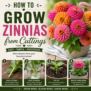 Learn how to grow zinnias from cuttings and create more of your favorite blooms for free. This simple propagation method helps you fill your garden with colorful cottage garden flowers that bloom all summer long. Perfect for cut flower gardens and beginner gardeners.