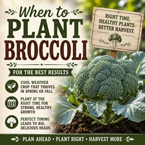 Wondering when to plant broccoli? Find out the best planting times for spring and fall gardens, plus how to use your local frost dates to get your timing right. A helpful guide for growing strong plants and flavorful broccoli heads.